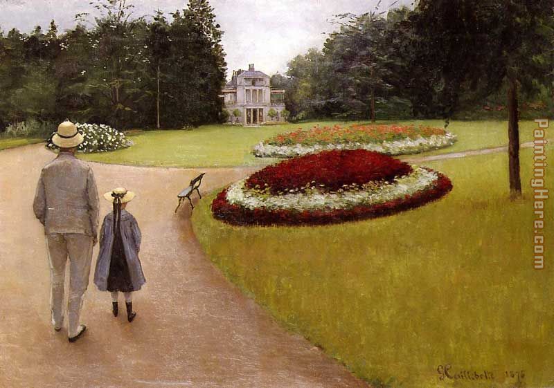 The Park on the Caillebotte Property at Yerres painting - Gustave Caillebotte The Park on the Caillebotte Property at Yerres art painting